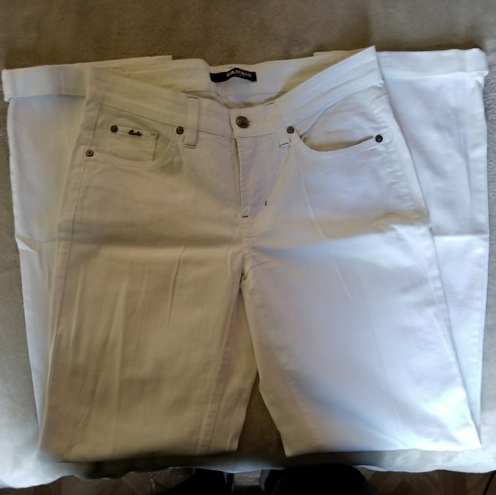 ***CAMBIO LA PERLA DESIGNER WHITE DENIM PANTS***